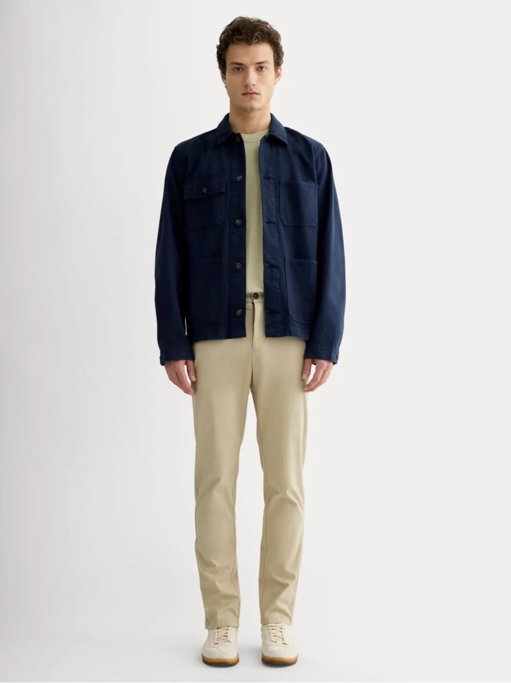 Everlane The Transit Chino Trench Coat Khaki Size 34x32 NWOT Slim Fit